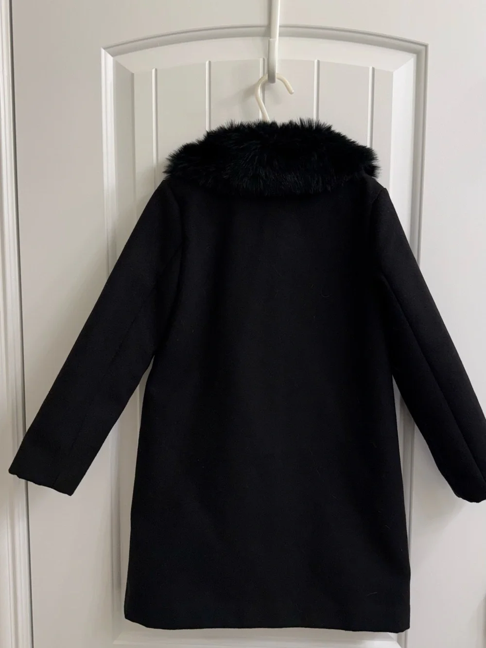 New Condition Janie and Jack Black Coat Faux-Fur Collar sz 5/6